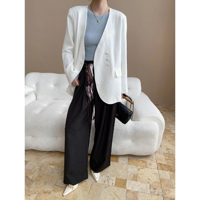 Eveloria Damen Blazer Asymmetrisch Hochwertig