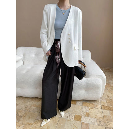 Eveloria Damen Blazer Asymmetrisch Hochwertig