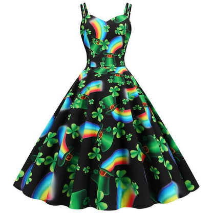 Damen A-Linien Kleid Leuchtendes Motiv Eveloria