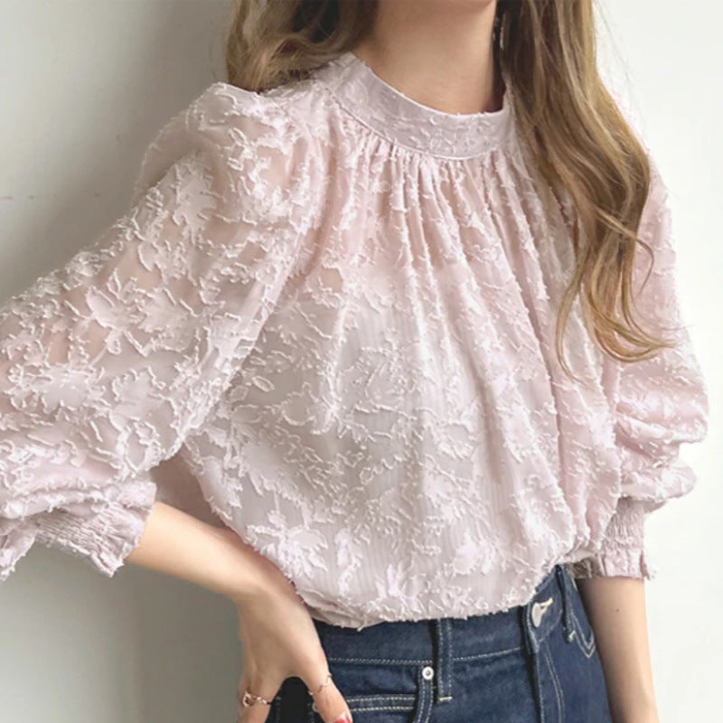 Damen Bluse mit Blumenmuster und Volumenärmel