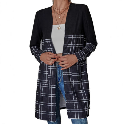Damen Blazer Längs Karomuster Eveloria
