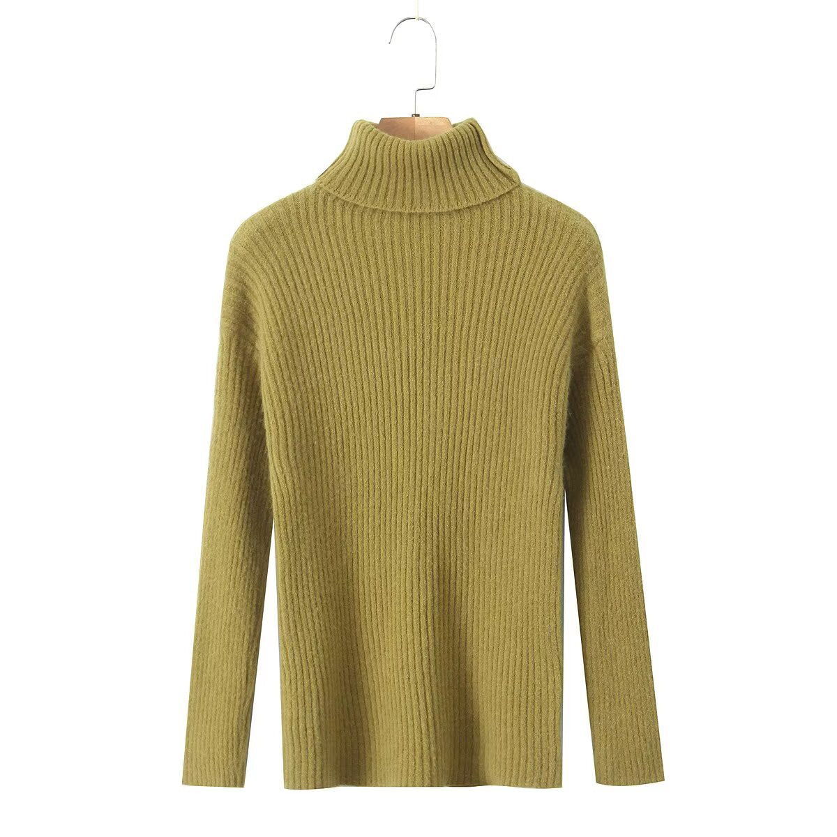 Damen Grobstrickpullover Stehkragen Eveloria