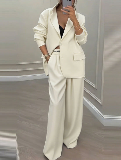 Damen Blazer-Hose-Set Weiter Schnitt Modern Eveloria