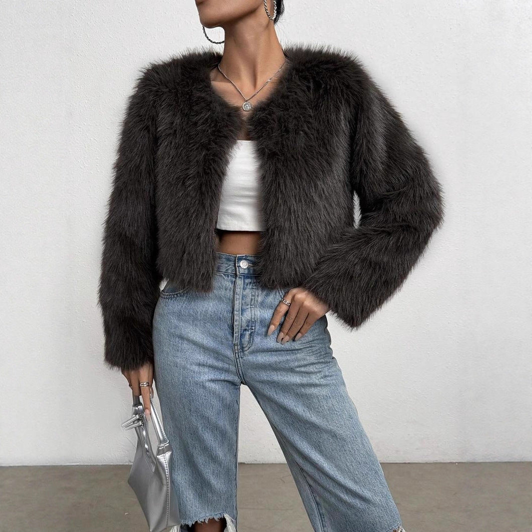 Damen Kurzjacke Flausch Eveloria