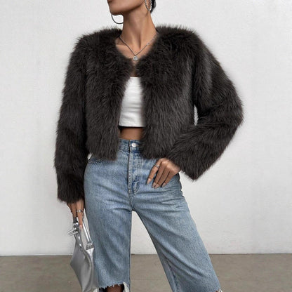Damen Kurzjacke Flausch Eveloria