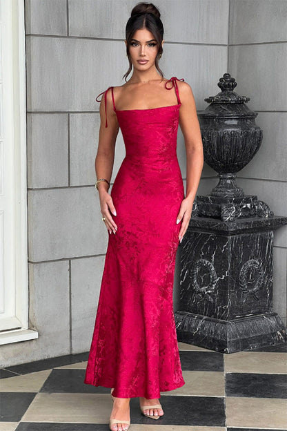 Damen Abendkleid Floralmuster Verstellbare Träger Eveloria