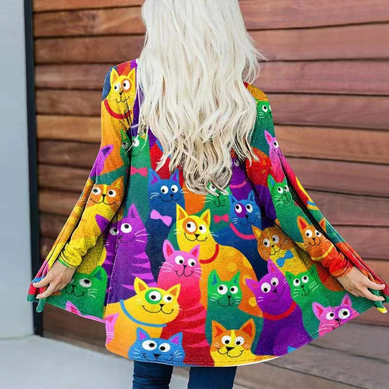 Damen Kapuzenpullover Farbenfroh Weite Passform Eveloria