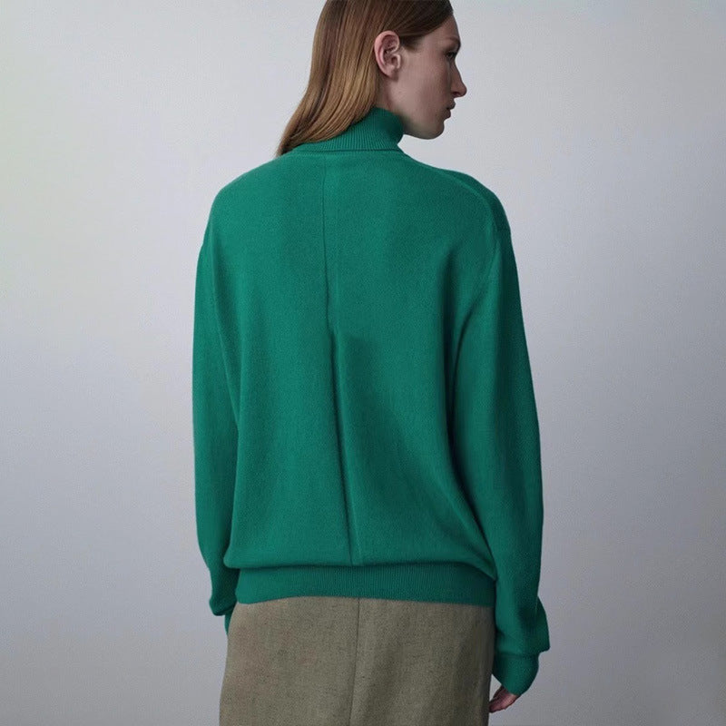 Eveloria Damen Rollkragenpullover Wolle Bequem