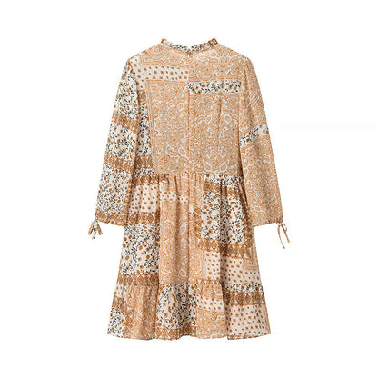 Damen Patchwork-Kleid Voluminöser Rock Eveloria