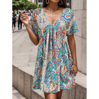 Damen Sommerkleid Floralmuster Leicht Locker Eveloria