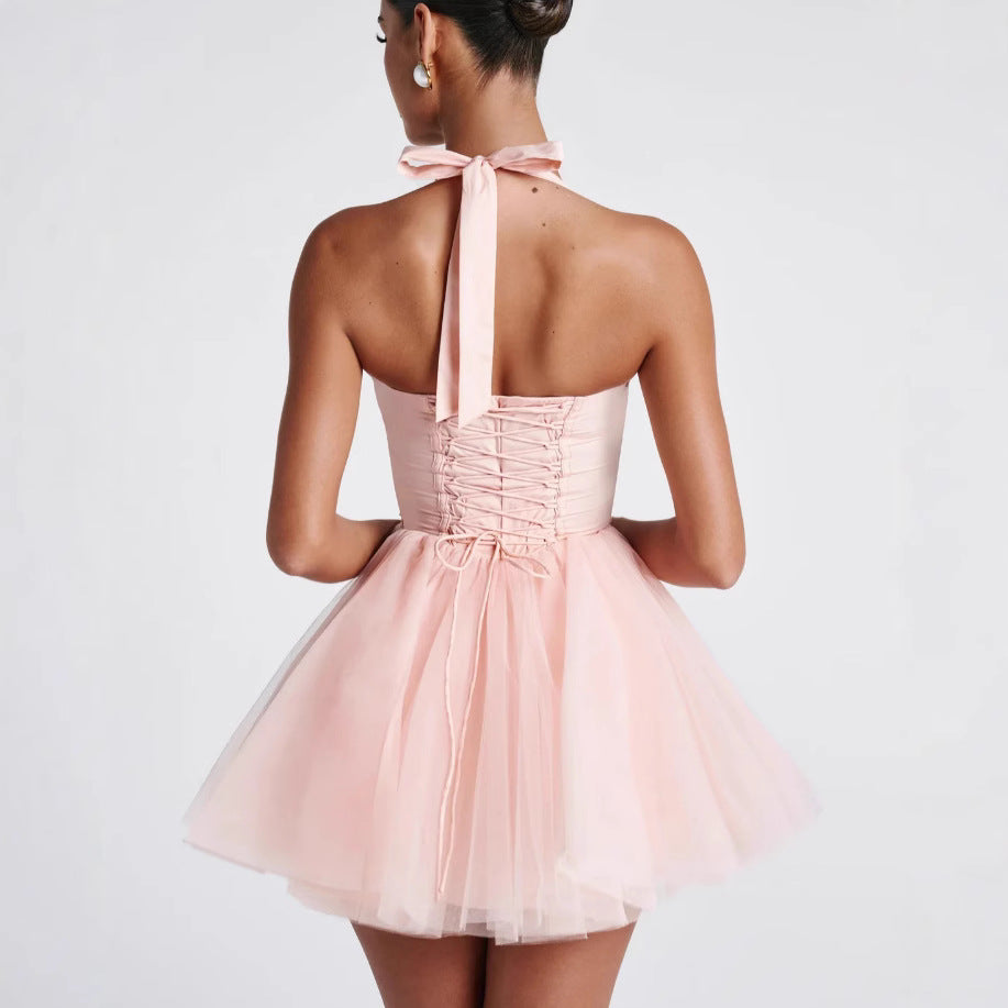Damen Cocktailkleid Korboberteil Tüllrock Eveloria