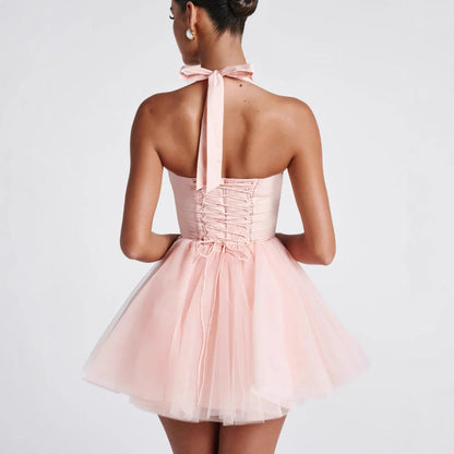 Damen Cocktailkleid Korboberteil Tüllrock Eveloria