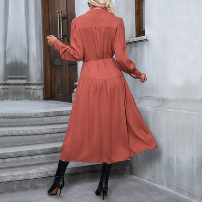 Damen Maxikleid mit Knopfleiste und Schlitz