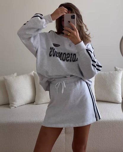 Damen Sweatkleid Lässig Mit Gürtel