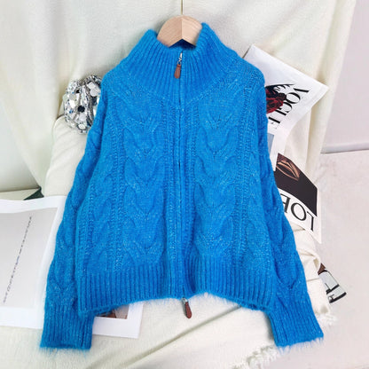 Damen Strickjacke Strukturiertes Zopfdesign Eveloria
