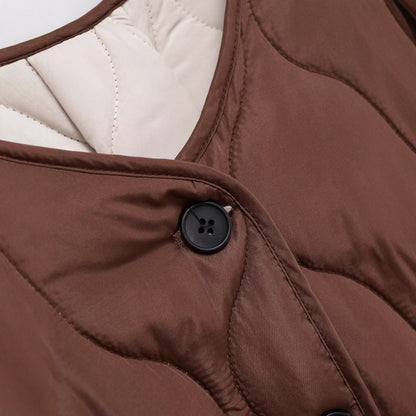 Damen Steppjacke Modern Knopfdetails Eveloria