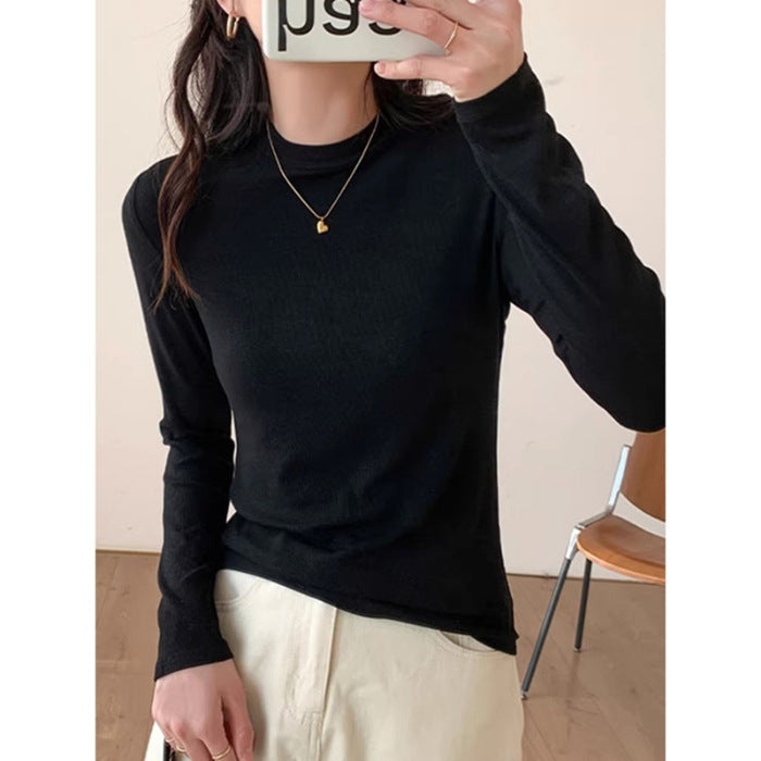 Damen Langarmshirt Höherer Stehkragen Eveloria