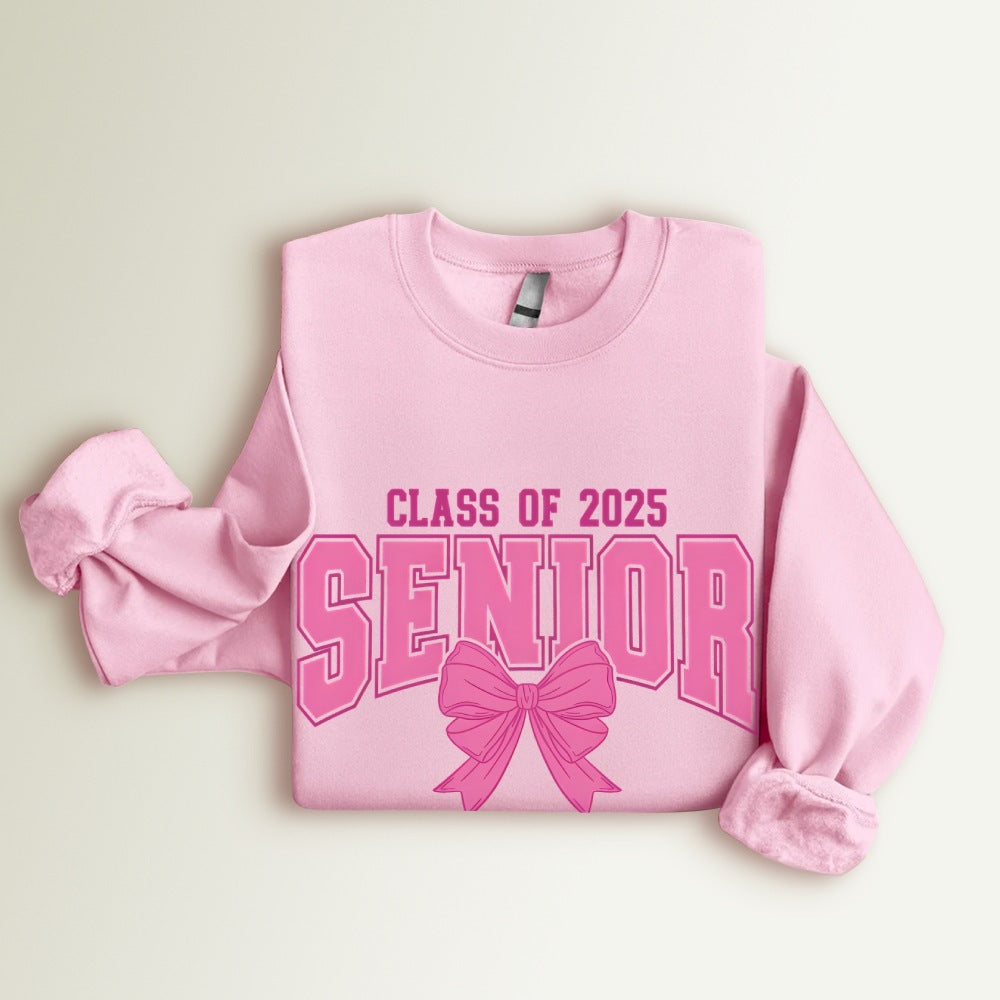 Damen Sweatshirt Abschlussjahr Schleifendesign Grau Eveloria