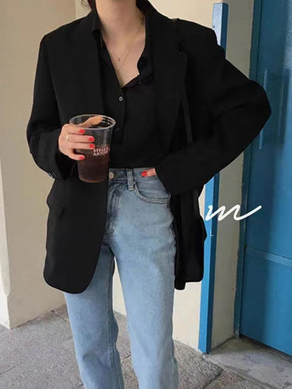 Damen Oversized Blazer Lässiger Schnitt Eveloria