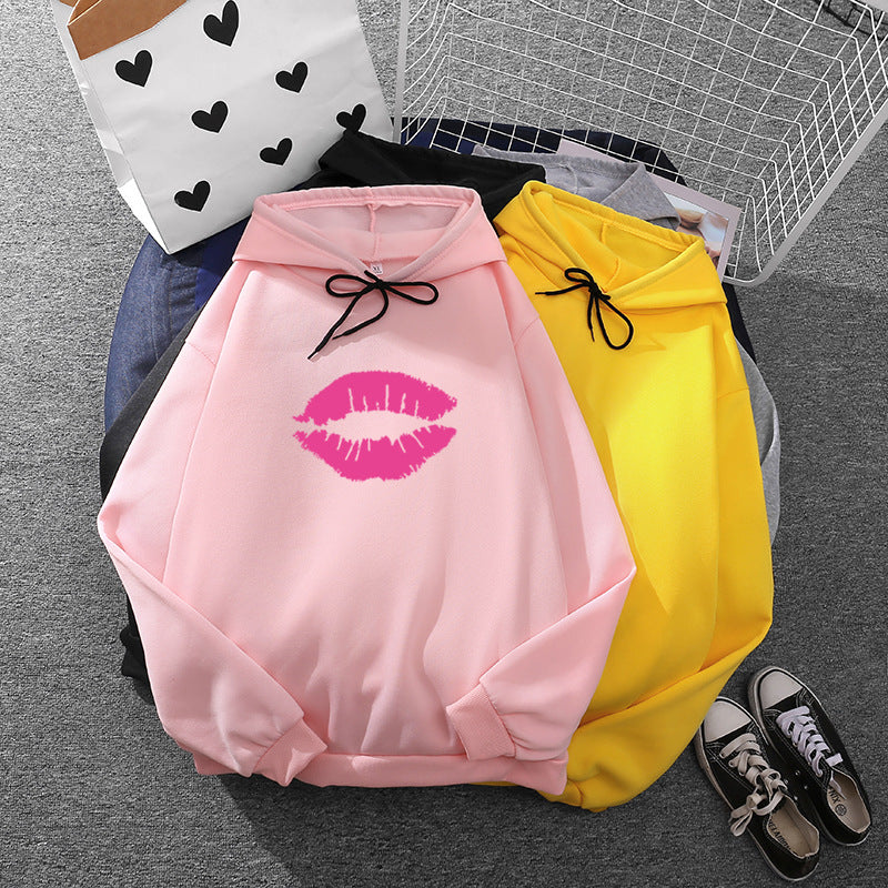 Damen Hoodie Lippenmotiv Eveloria
