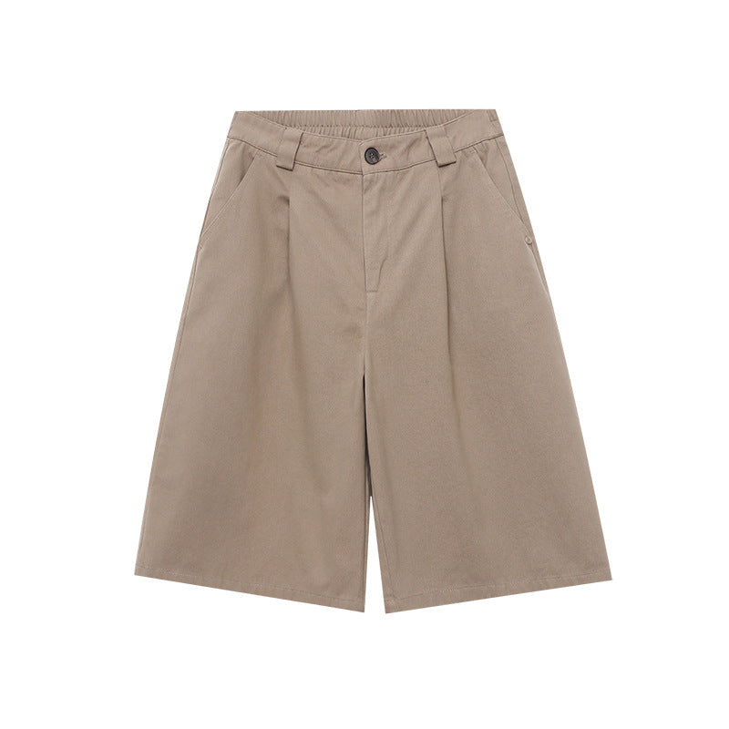 Damen Chino Shorts Hochwertig Falten Gürtel Detail Beige