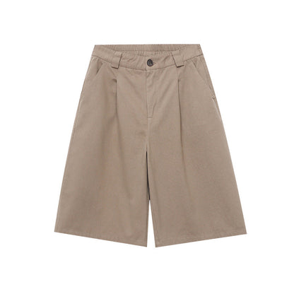 Damen Chino Shorts Hochwertig Falten Gürtel Detail Beige