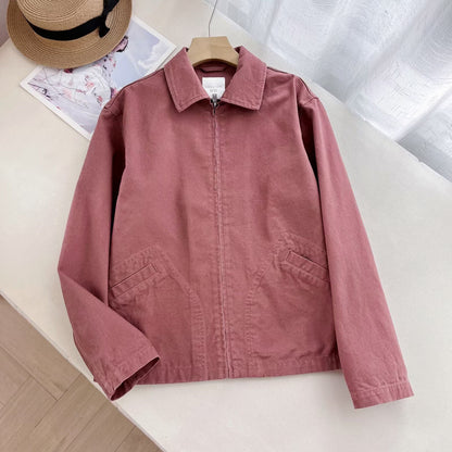 Damen Übergangsjacke Lässig Praktische Taschen Beige