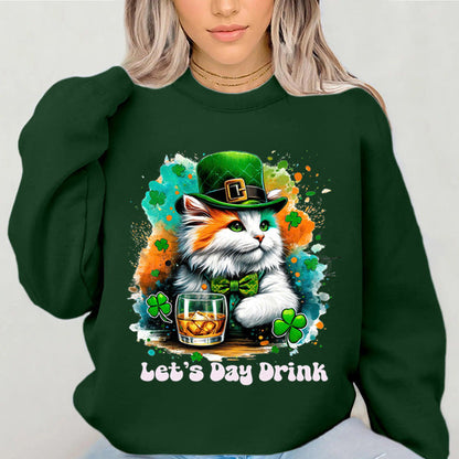 Damen Sweatshirt mit Katzenmotiv und Schriftzug