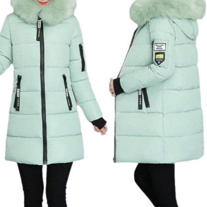 Damen Steppjacke Langärmelig Abnehmbarer Kunstfellkragen