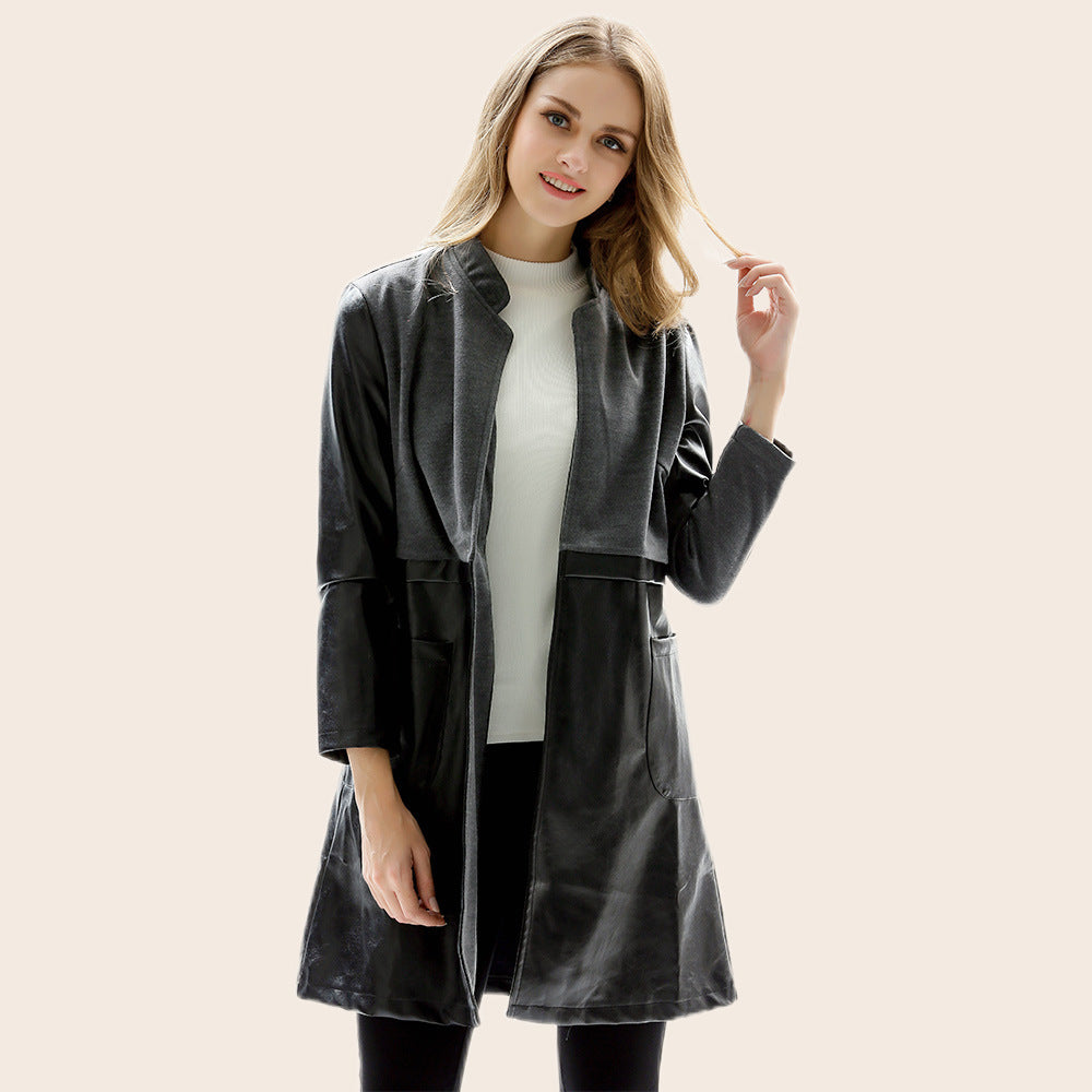 Damen Kunstlederjacke Leicht Tailliert Eveloria