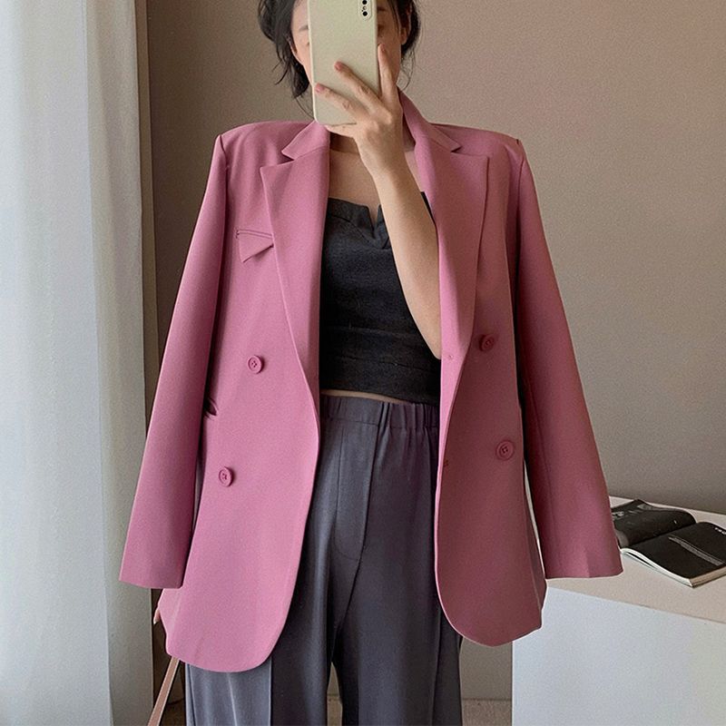 Damen Doppelreiher Blazer Tailliert Eveloria