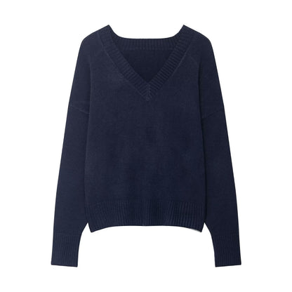 Damen V-Pullover aus Wolle Eveloria
