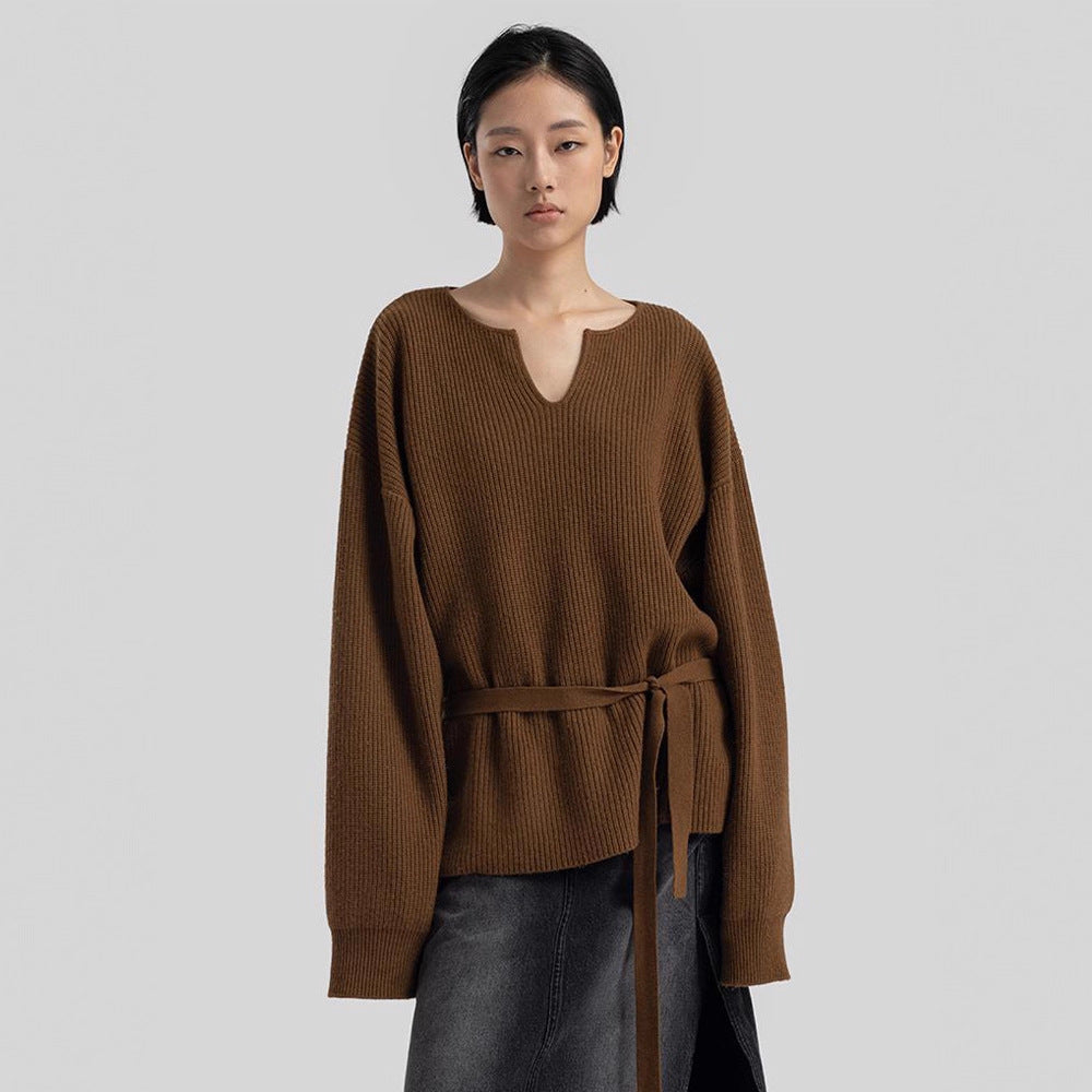 Damen Strickoberteil V-Ausschnitt Eveloria - Eveloria