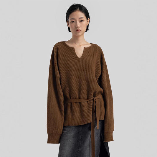 Damen Strickoberteil V-Ausschnitt Eveloria - Eveloria