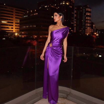 Damen Abendkleid mit Träger und Schlitz Saum Eveloria - Eveloria