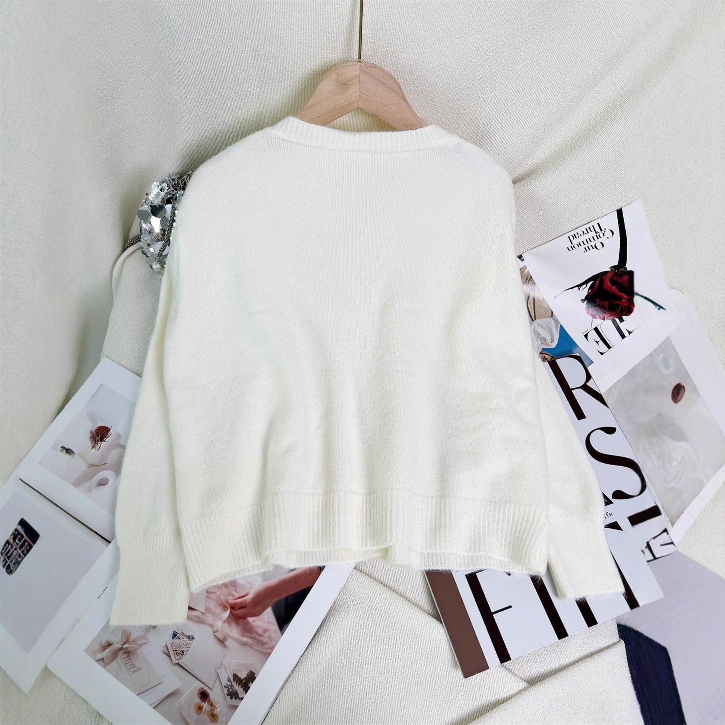 Damen Strickjacke mit Schleifen-Applikationen Eveloria