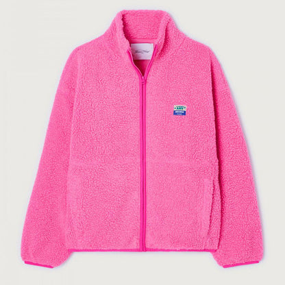 Damen Plüschjacke Hochkragen Seitentaschen Eveloria