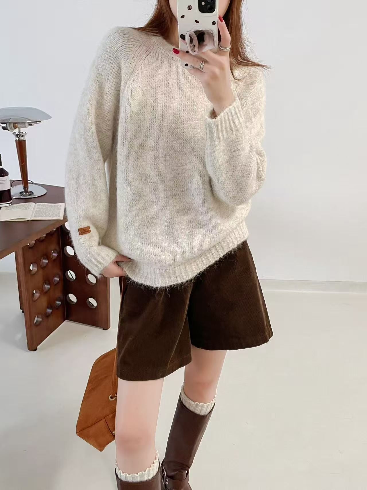 Damen Strickpullover Weich Lässiger Schnitt Eveloria