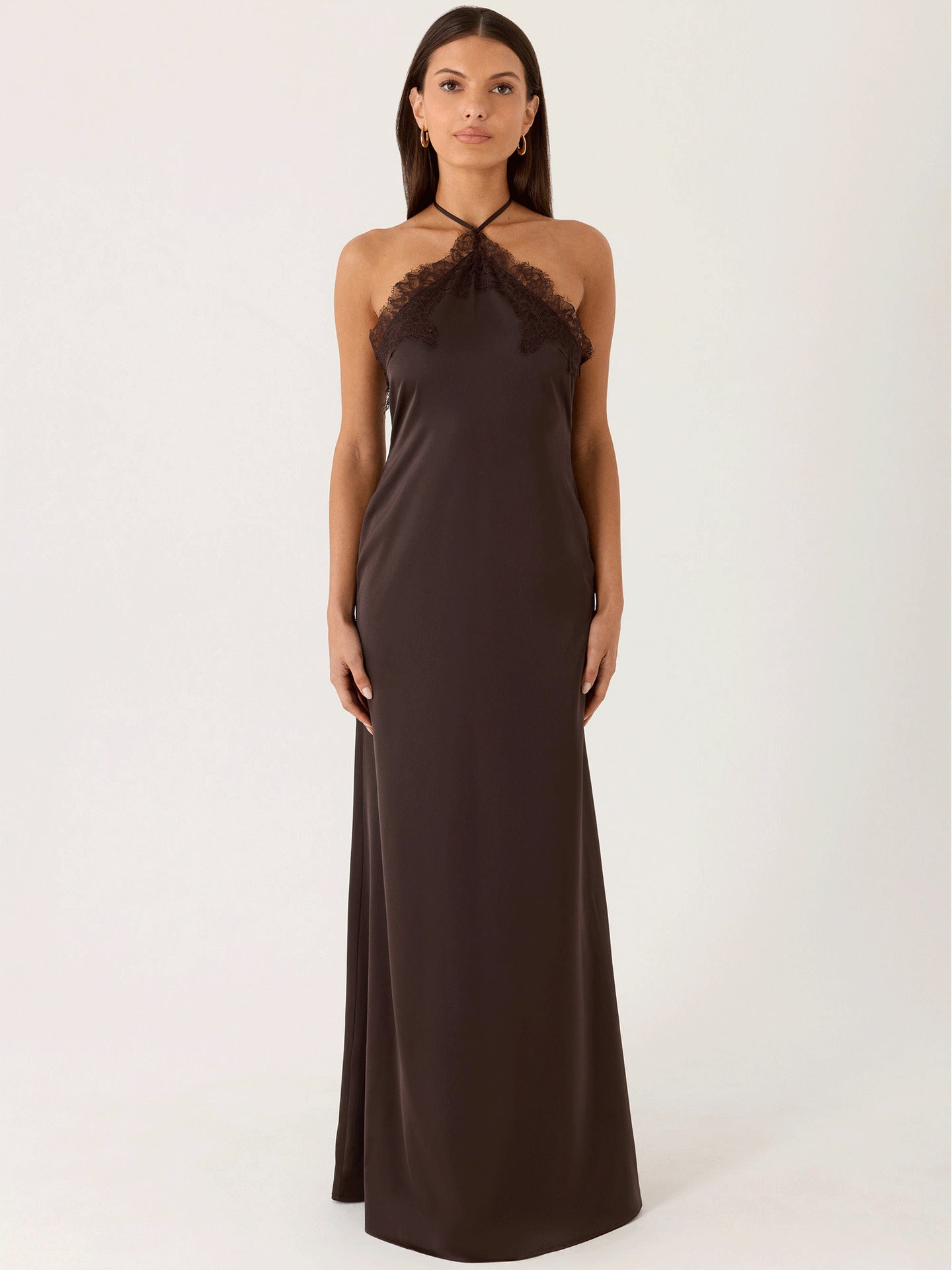 Damen Maxikleid Spitzen-Bustier Fließend Eveloria