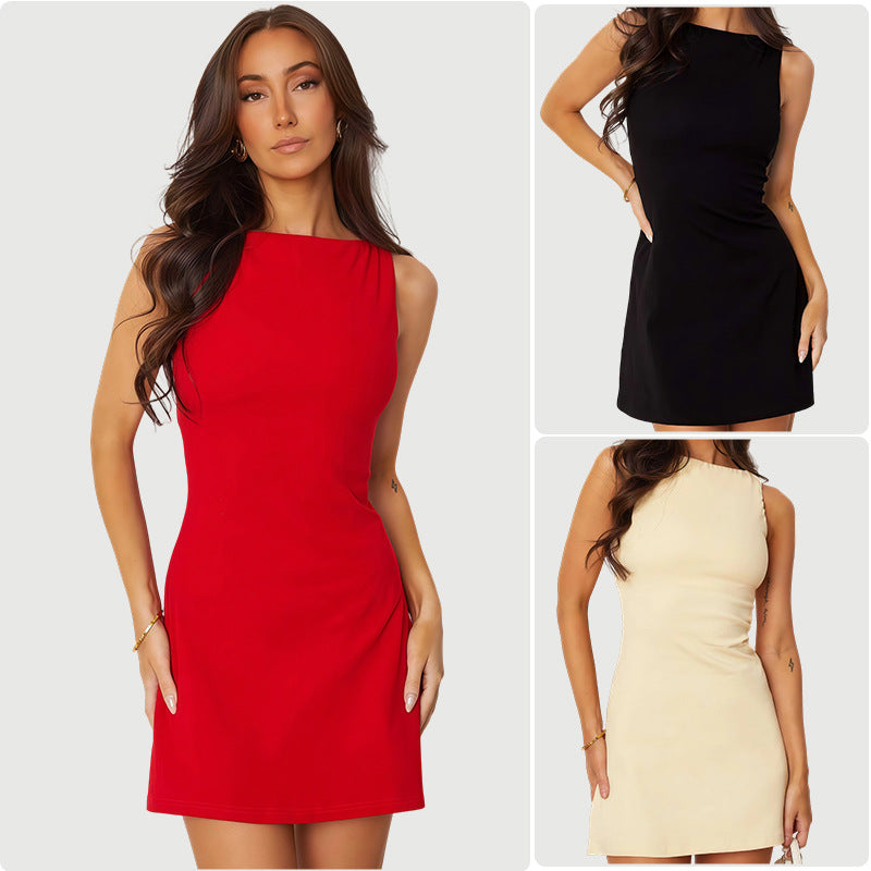 Damen Mini-Kleid Asymmetrischer Schnitt Figurbetont Elegantes - Eveloria