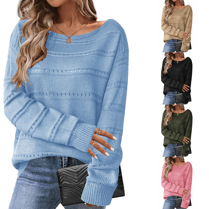 Damen Strickpullover Luftig Weit Geschnitten Eveloria - Eveloria