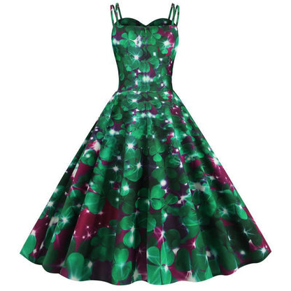Damen A-Linien Kleid Floral-Muster Eveloria