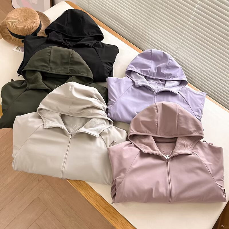 Damen Fleecejacke mit Kapuze Eveloria