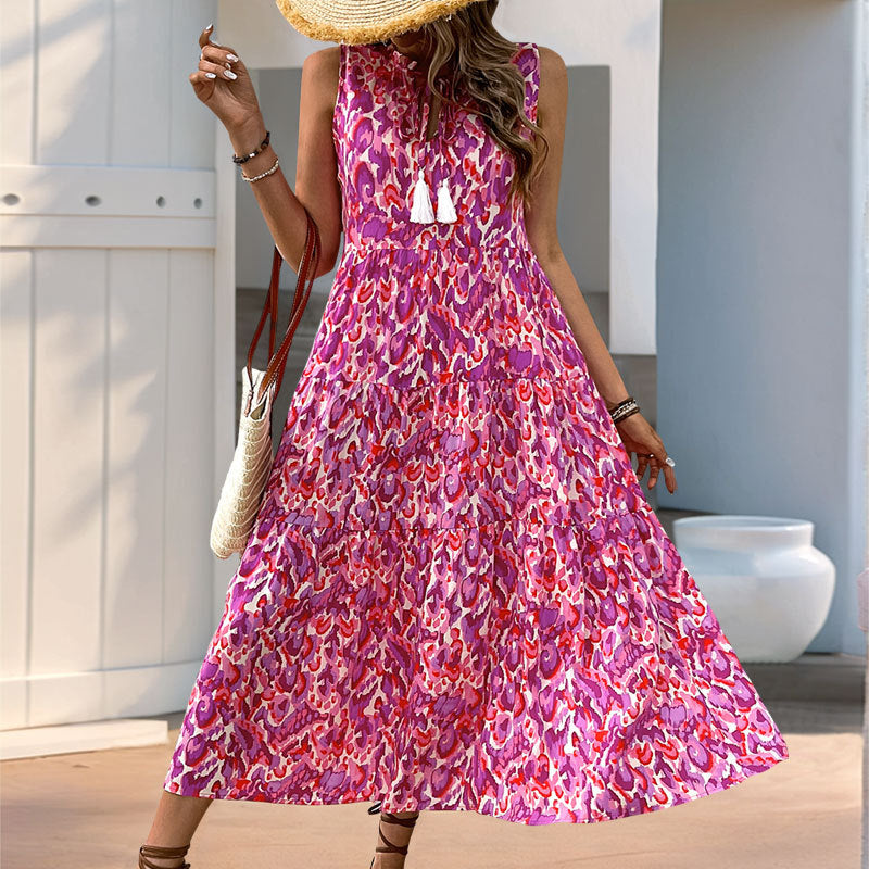 Damen Maxikleid Florales Muster Rüschendetails Eveloria