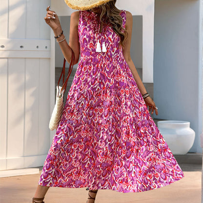 Damen Maxikleid Florales Muster Rüschendetails Eveloria