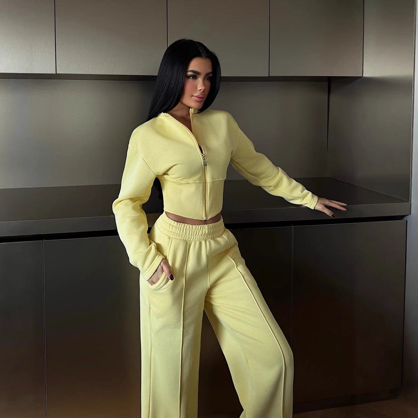 Damen Zweiteiler Ensemble Hochwertiges Material Bequem