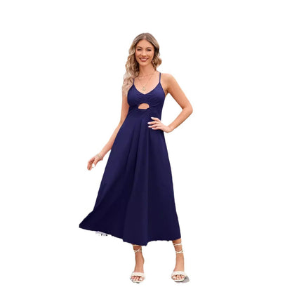 Damen Maxikleid Cut-Out Fließend Eveloria