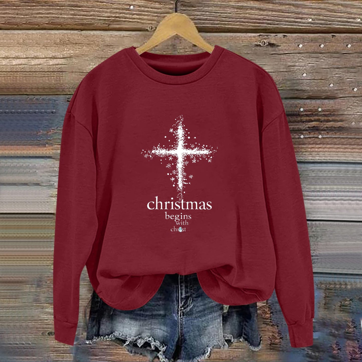 Damen Sweatshirt Christliches Motiv Weiches Innenfutter Eveloria