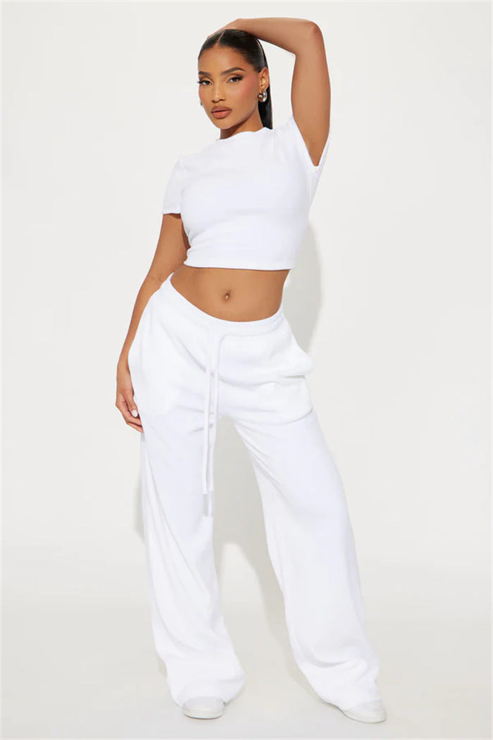 Damen Velours-Loungewear-Set Weiches Oberteil Hose Beige