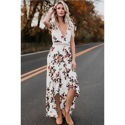 Damen Maxikleid Elastisch Floral